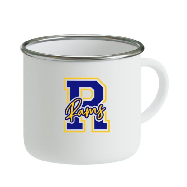 Rockwell ,White Enamel Mug 12 OZ