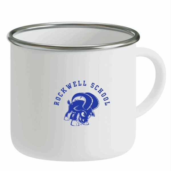 Traditional Ram White Enamel Camping Mug 12 OZ